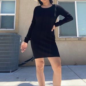 Black Ribbed Mini Dress Size S
